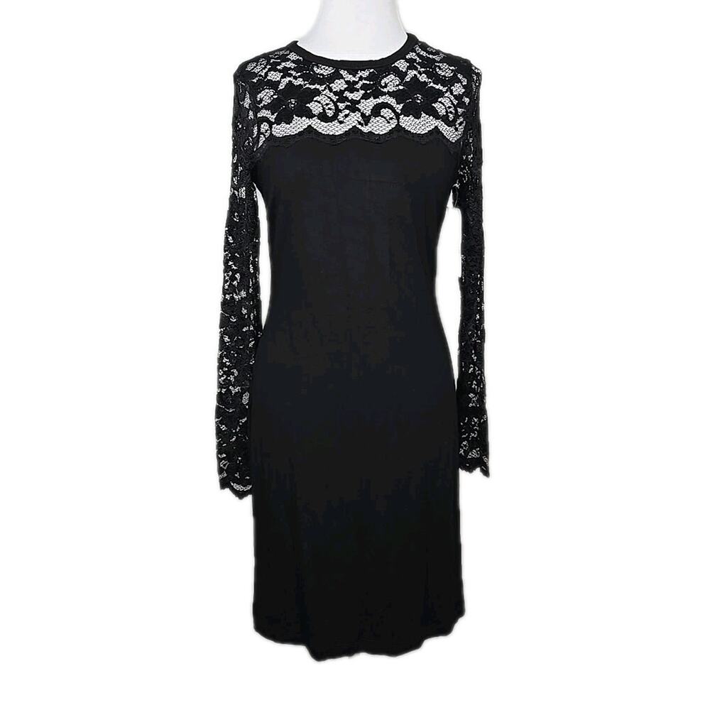 Karen Kane Black LACE Dress Black Jersey & Lace Size Small S NWT $138